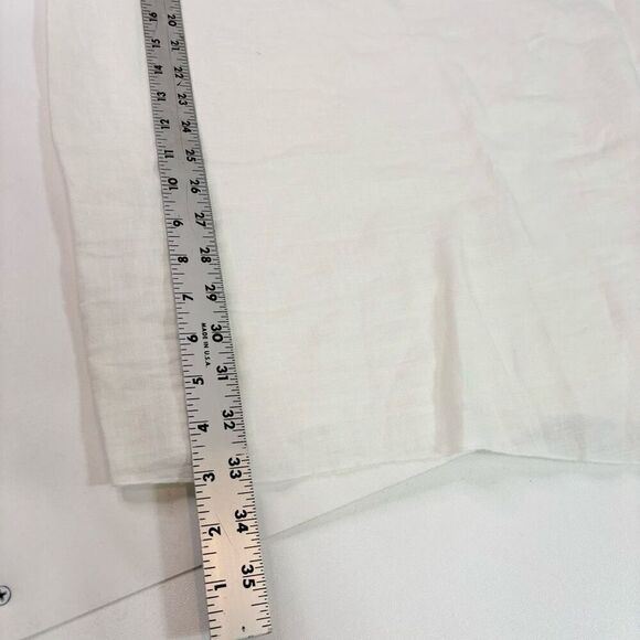 Island Company Dress Womens Large Blue White Linen Asymmetrical Sleeveless Mini - Picture 6 of 8